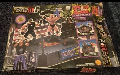 1998 Wcw/ Nwo Smash 'n' Slam Wrestling Ring Easy Assembly Toy Biz (parts)
