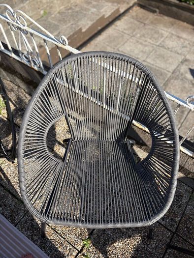 Pair of woven garden chairs