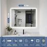 Bathroom-Mirror-with-LED-Lights for Wall 60x80cm, Bluetooth, Anti-Fog, 3 Colors Dimmable Bathroom-LED-Mirror, Memory Function, Tempered Glass, CRI90+, IP44 Waterproof (Horizontal/Vertical) Image 3