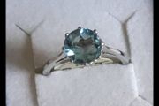 New 18ct White Gold Large Topaz Stone Ring