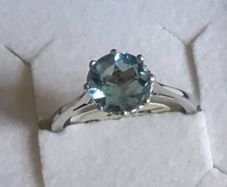 New 18ct White Gold Large Topaz Stone Ring
