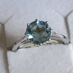 New 18ct White Gold Large Topaz Stone Ring