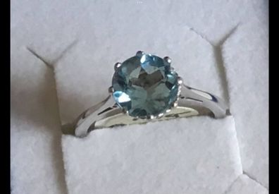New 18ct White Gold Large Topaz Stone Ring
