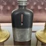 Edwardian Pewter Glass and Leather Gentlemans Hip Flask Image 2
