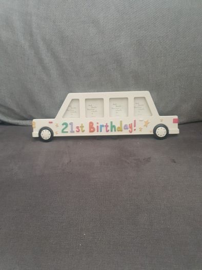 Frame/Ceramic Car 21st Birthday Frame for Photos or Name