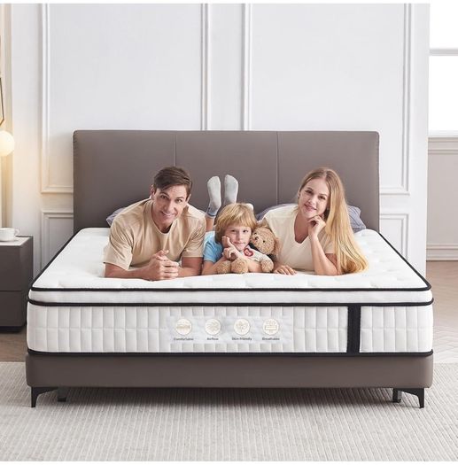 3FT Single Mattress, 10.2 INCH Single Memory Foam Mattress, 9-Zone Pocket Sprung Medium Firm