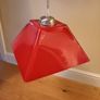Red glass ceiling light pendant Image 3