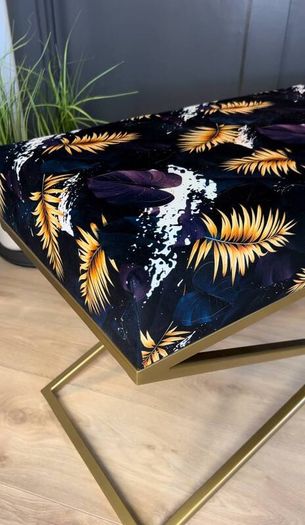 Midnight Fern X-Frame Bench: Artistic Luxury for Irish Homes