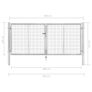 Garden Gate Galvanised Steel 306x175 cm Silver Image 5