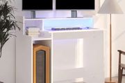 Desk with LED Lights White 97x45x90 cm Engineered Wood