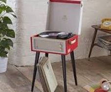 Red Record Player Vintage Style