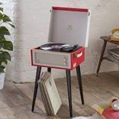 Red Record Player Vintage Style