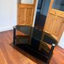 Modern Black Glass Tv Stand Image 2