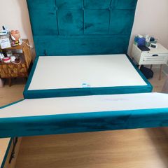 Respa King Size Half-Ottoman Divan Storage Bed Base & Matching Headboar