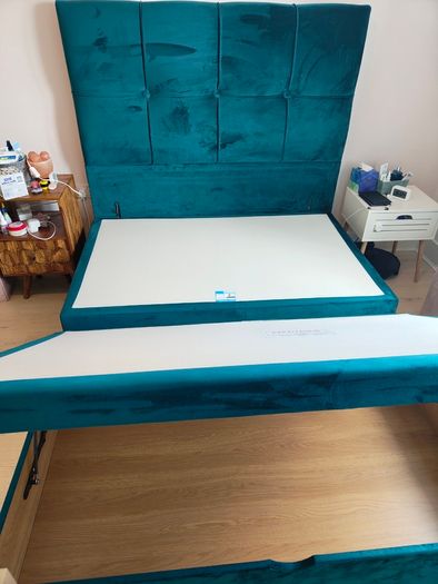 Respa King Size Half-Ottoman Storage Bed Base & Matching Headboar