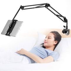 Tablet Stand Adjustable,Foldable Tablet Stand for Bed, Aluminum Universal Flexible Tablet Holder with 360 Degree Rotation for iPad/iPhoneX/iPad Pro/N-Switch,or Other 4.5 12.9 Inches Devices (Black)