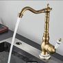 Bathroom Faucet  Antique Brass Tap  & Celadon Porcelain Image 2