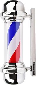58cm LED Barber Pole Light Rotating Red Blue White Salon Sign