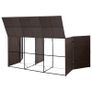Triple Wheelie Bin Shed Brown 229x78x120 cm Poly Rattan Image 8
