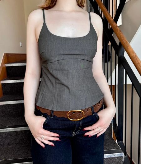 H&M Grey Structured Cami Top - Size M/38/10