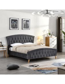 4'6 ft Grey Bedframe, Back Care Mattress & Ikea Coffee Table - FOR SALE