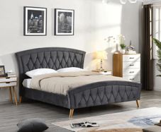 4'6 ft Grey Bedframe, Back Care Mattress & Ikea Coffee Table - FOR SALE