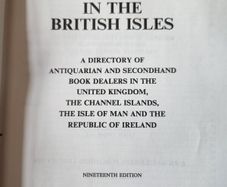 Sheppheard's Book Dealers In The British Isles. A Directory Of Antiquarian  And Secondhand Book Dealers In The United Kingdom.  Hardback In Good Condition.