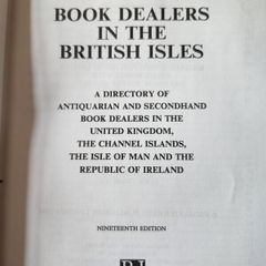 Sheppheard's Book Dealers In The British Isles. A Directory Of Antiquarian  And Secondhand Book Dealers In The United Kingdom.  Hardback In Good Condition.