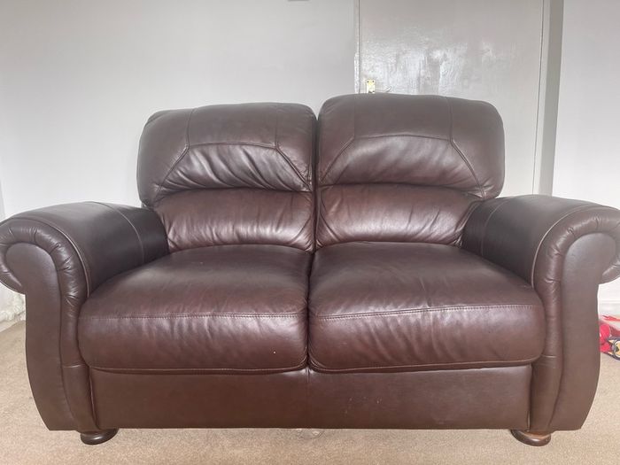 Two Genuine barely used Leather Sofas FREE DELIVERY ACROSS DUBLIN