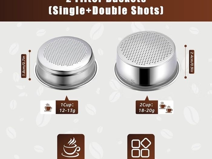 51mm Bottomless Portafilter 3 Ears, Compatible with Delonghi EC680/EC685  100% Stainless Steel with 2 Filter Baskets(Single+Double Shots), WDT Tool, Puck Screen, Metal Base, Solid Wood Handle