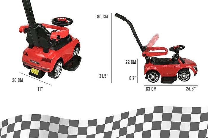 Ride-on Car | Children's Ride-on Car | 2 In 1 Ride-on Car | Children's Walker | Ride-on Car With Footrests I Colour Red