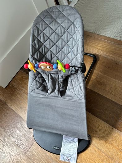 baby bouncer, playmat and toys