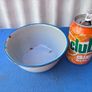Vintage grey enamel dish with blue rim Image 2