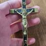 vintage brass cross pendant Image 4