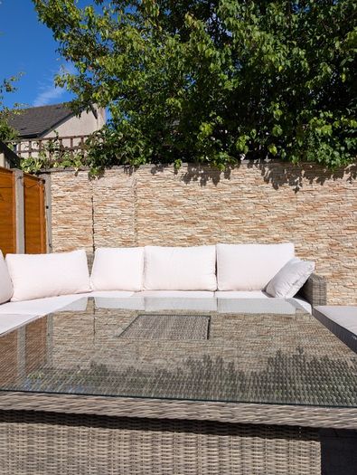 XL Rathwood Outdoor Gargen Corner Sofa Dining Set (Adjustable Table)