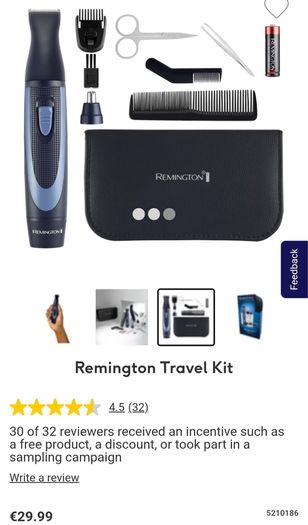 x2 Bundle - Brand New Remington Travel Kit - 13 Piece Set - RRP - 29.99 & Now Added - Wahl Power Plus Corded Hair Clipper x14 Piece Set