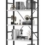 Industrial Bookshelf, 5-Tier 24.8" White Shelving Unit Wood Bookcase with Open Shelves, Rustic Standing Bookshelves Metal Frame Display Rack for Living Room,Bedroom, White Image 4