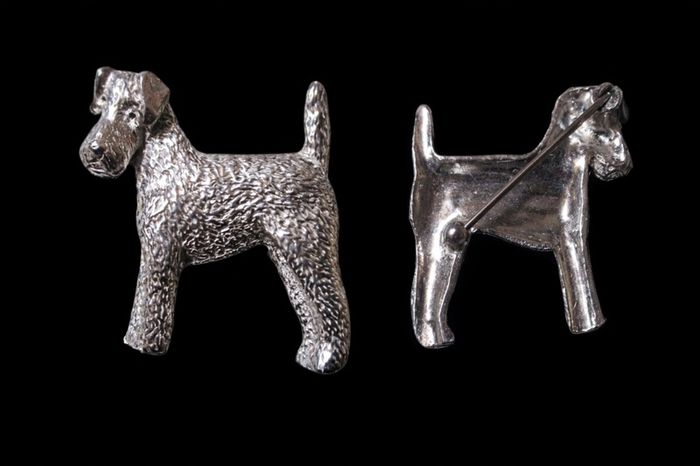Silver Brooch Terrier Pin