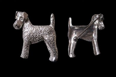 Silver Brooch Terrier Pin