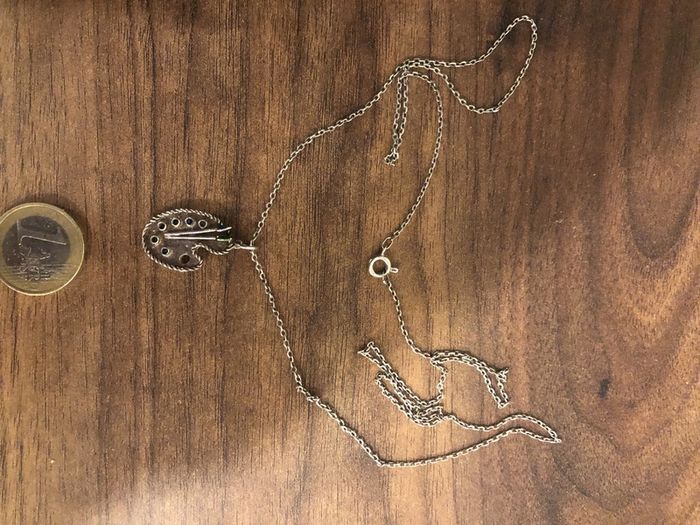 Vintage artist palette necklace