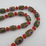Antique Venetian Style Gabri Eyes & Venetian WhiteHeart Glass Beads Necklace Image 8