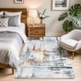 Area Rug Living Room Rugs Grey Modern Luxury Rug Soft Short Pile Carpet Modern Style Decorative Rugs for Living Room Bedroom (Grey/gold, 120 x 160 cm) Image 3