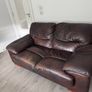 Free 2 Seater Brown Leather Sofa - Malahide Image 2