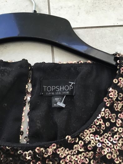 Ladies Topshop gold sequins top. Size 10. Brand New