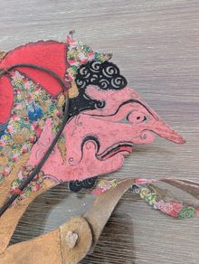 Antique Javanese Wayang Kulit Shadow Puppet Hand-Carved Leather