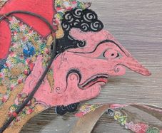 Antique Javanese Wayang Kulit Shadow Puppet Hand-Carved Leather