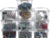 10 Pack Storage Boxes with Lids Small Storage Boxes Plastic Stackable Storage Box for Shelves,Clear