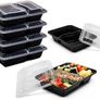 NEW SALE | [10 Pack, 32oz] 2 Compartment Plastic Meal Prep Containers - Reusable BPA Free Food Containers Image 3
