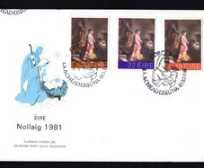 1981 Ireland Christmas Commemorative Stamps Post and Telegraph First Day Cover (FDC) with Corcaigh (Cork) Pictorial cancel