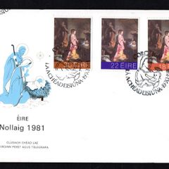 1981 Ireland Christmas Commemorative Stamps Post and Telegraph First Day Cover (FDC) with Corcaigh (Cork) Pictorial cancel